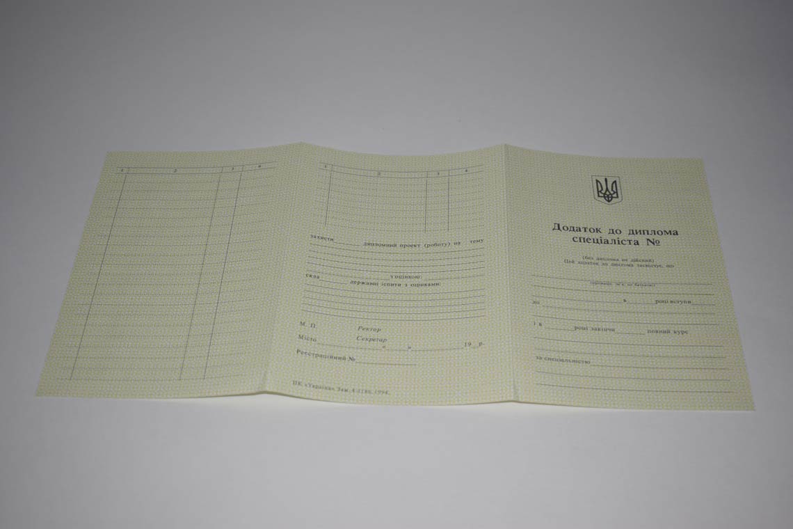 Украинский Диплом Вуза 1994-1999 в Благовещенске приложение